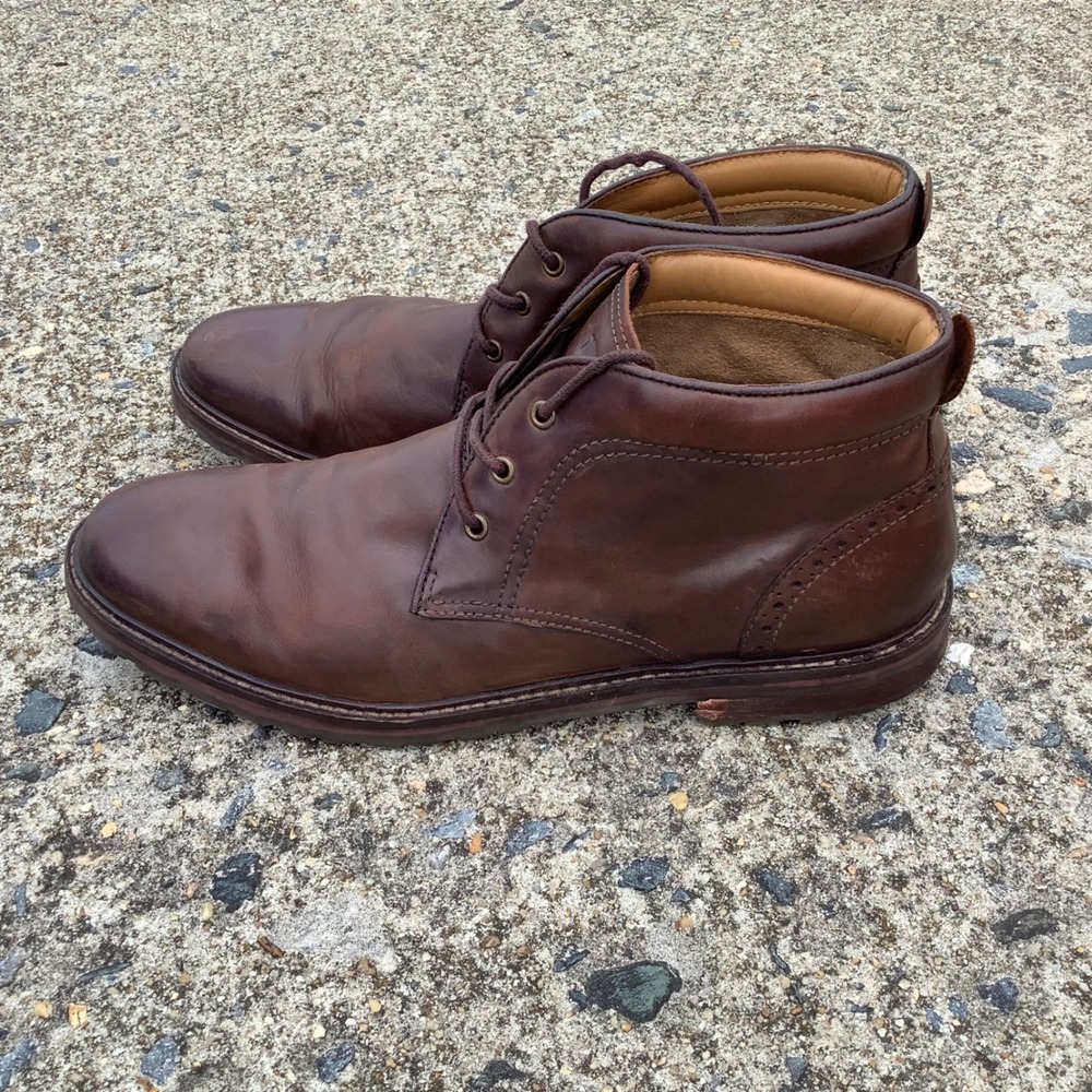Florsheim Mens Brown Leather Chukka Boots Brogue Detail 11875-210 Size 10.5 D
